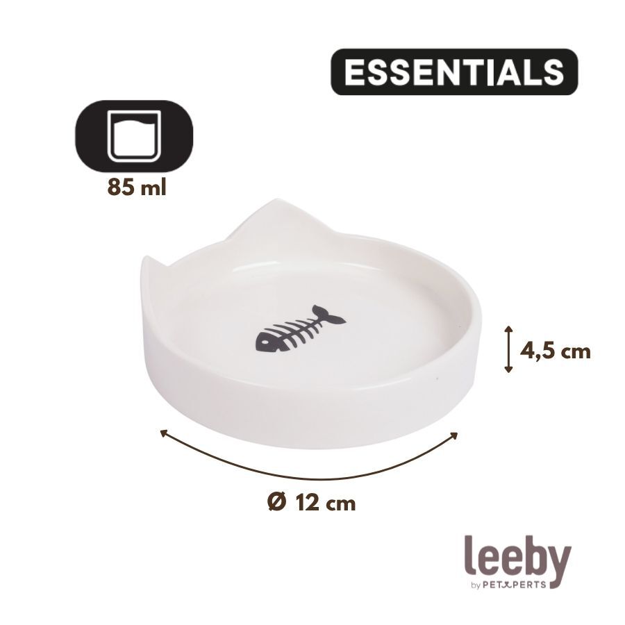 Leeby Comedouro de Cer&acirc;mica Branco com Orelhinhas para gatos, , large Imagem n&uacute;mero 4