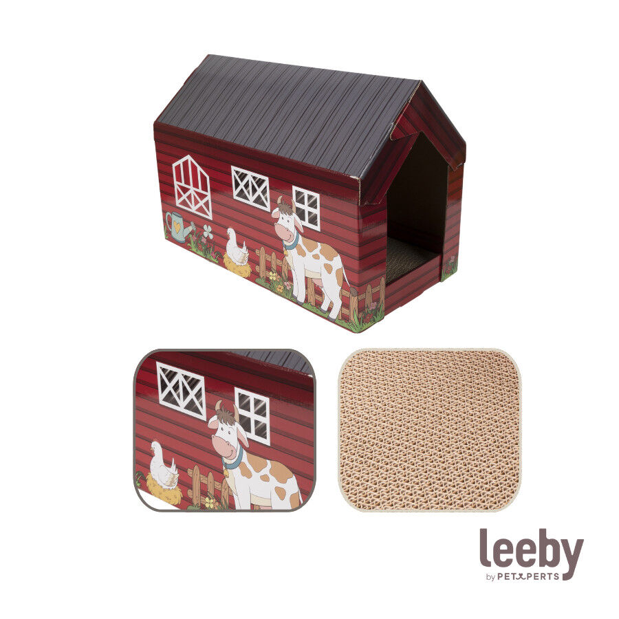 Leeby Hattie casota arranhadora de cart&atilde;o com padr&atilde;o de quinta para gatos, , large Imagem n&uacute;mero 7