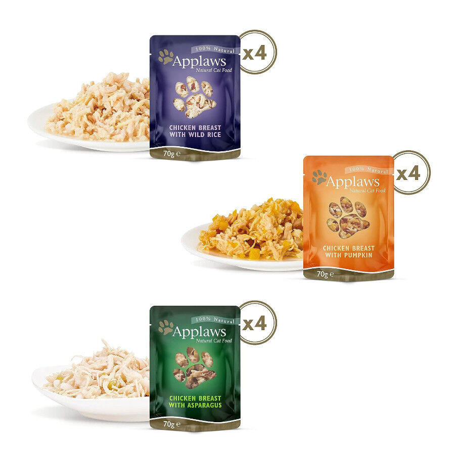 12 saquetas x 70 g Applaws Selection Caldo de Frango saqueta para gatos - Multipack, , large Imagem n&uacute;mero 2