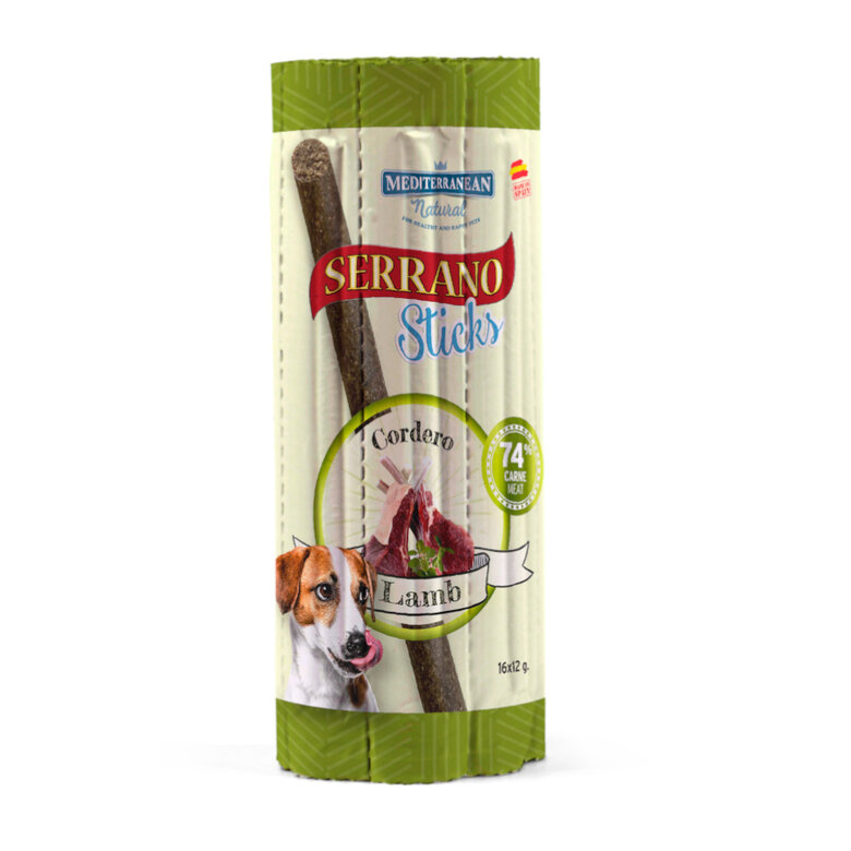16 sticks Mediterranean Natural Serrano Barrinhas de Cordeiro para cães,  Imagem número 1 16 sticks Mediterranean Natural Serrano Barrinhas de Cordeiro para cães, , large Imagem número 1