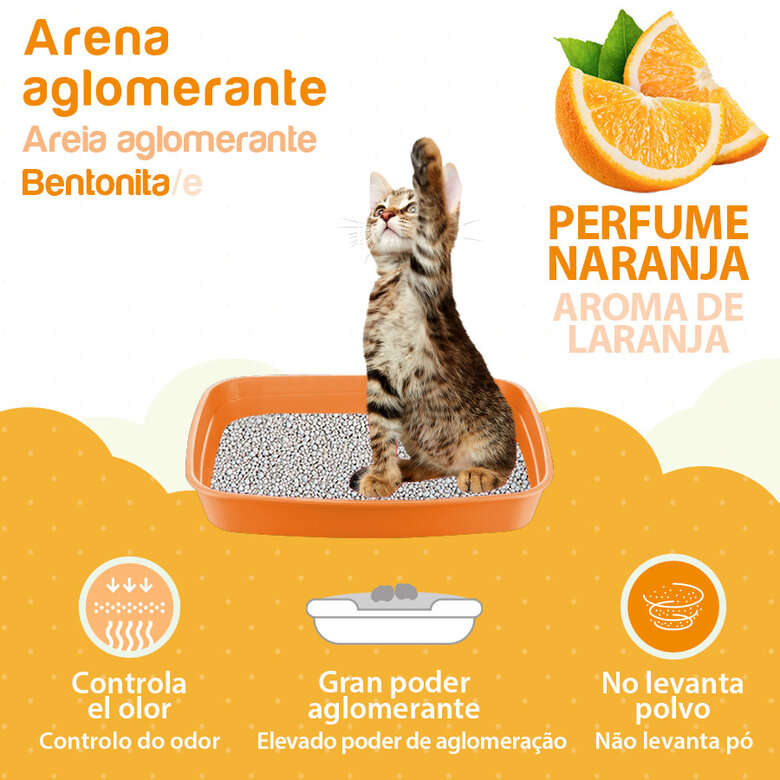 10 L TK-Pet Areia Aglomerante de Bentonita Natural com perfume de Laranja para gatos,  Imagem número 2 10 L TK-Pet Areia Aglomerante de Bentonita Natural com perfume de Laranja para gatos, , large Imagem número 2