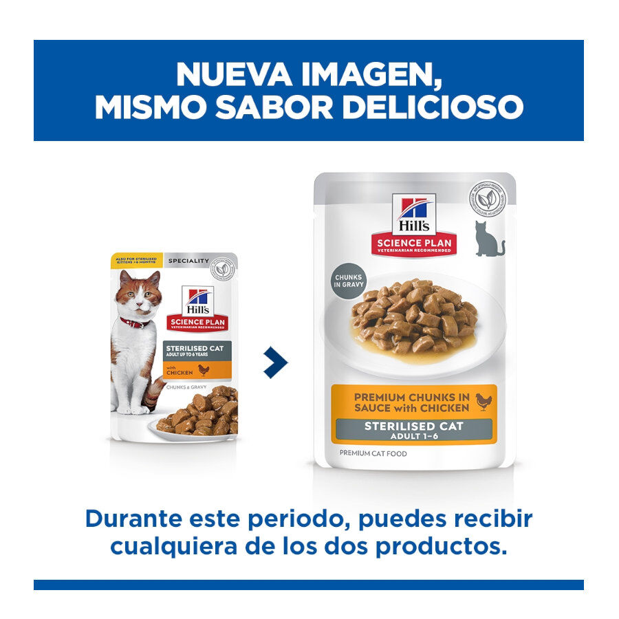 85 g Hill's Young Adult Science Plan Sterilized Frango saqueta para gatos, , large Imagem n&uacute;mero 2