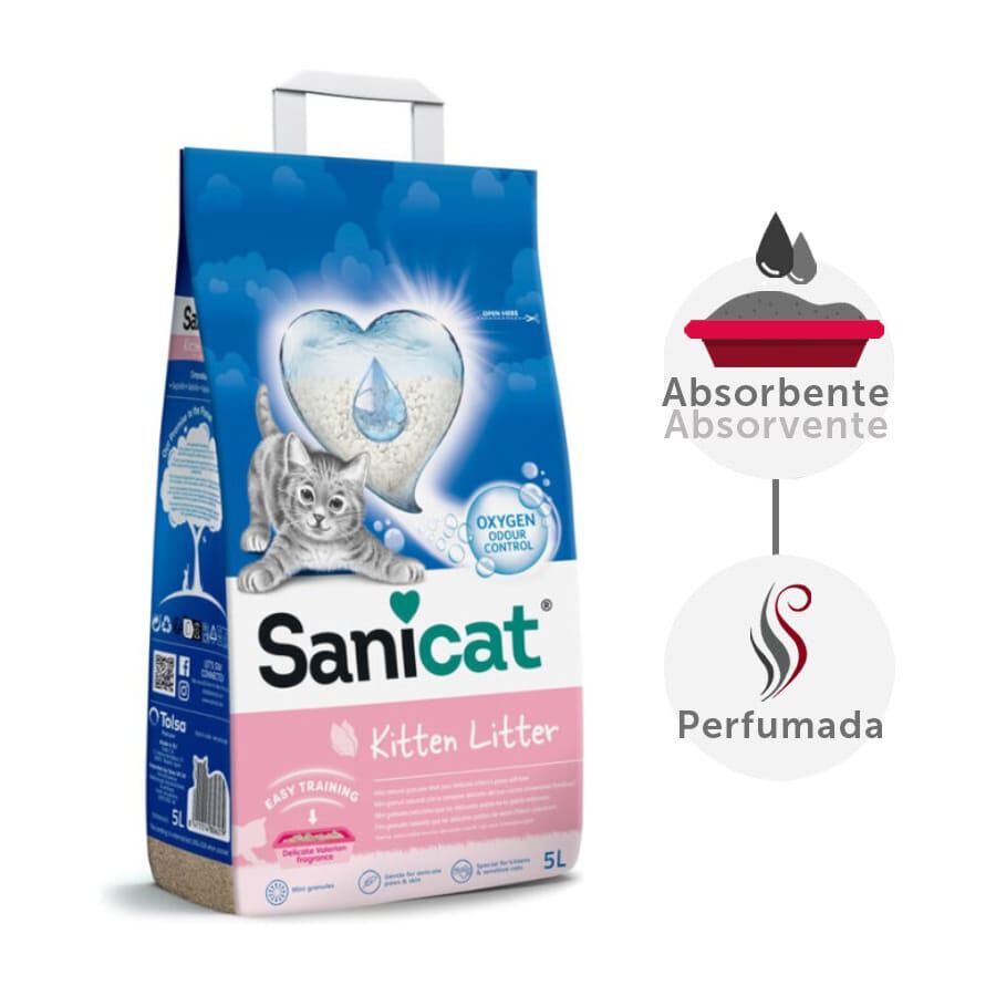 5 L Sanicat Kitten Areia Super absorvente para gatinhos, , large Imagem n&uacute;mero 2
