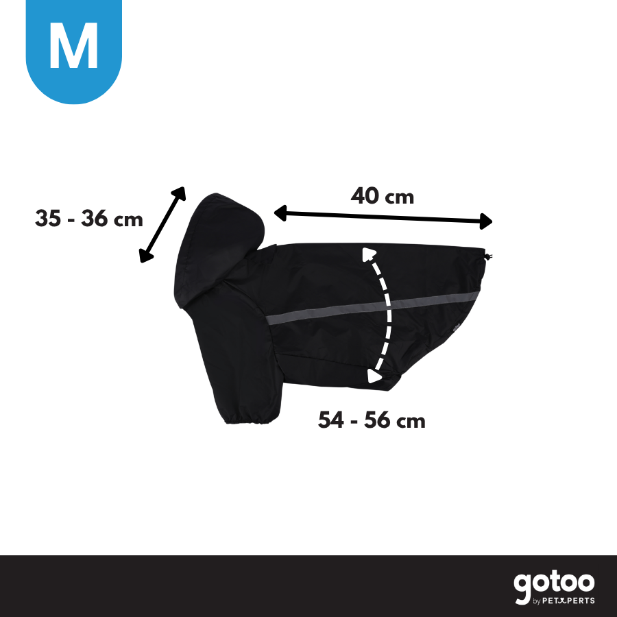 Gotoo Casaco Imperme&aacute;vel Refletor Preto para c&atilde;es, , large Imagem n&uacute;mero 4