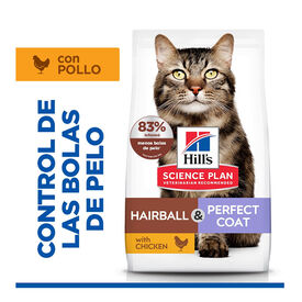 Hill's Science Plan Adult Hairball y Perfect Coat Alimento para gatos de frango