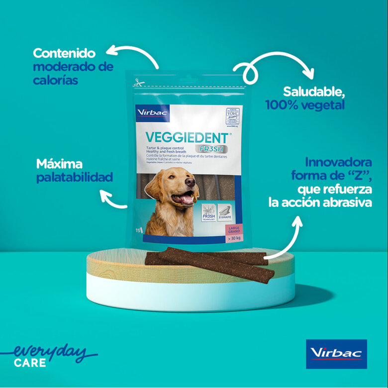 15 sticks Virbac Snacks Dentários VeggieDent Fresh para cães mini,  Imagem número 4 15 sticks Virbac Snacks Dentários VeggieDent Fresh para cães mini, , large Imagem número 4