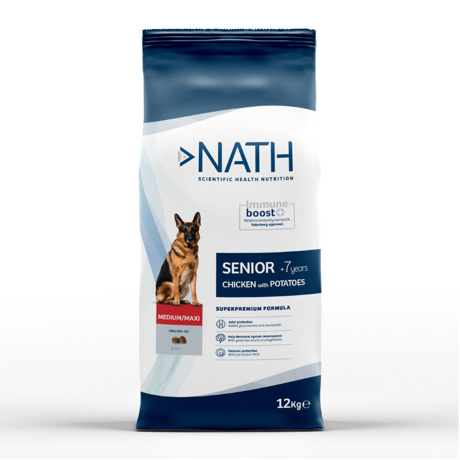 12 kg Nath Senior Medium & Maxi Ra&ccedil;&atilde;o de frango para c&atilde;es, , large Imagem n&uacute;mero 2