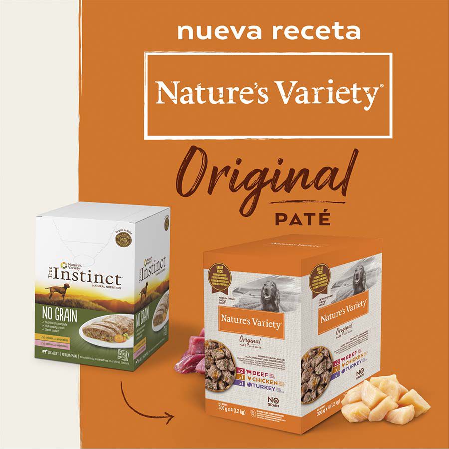 4 saquetas x 300 g Nature's Variety Original Adult Medium Pat&ecirc; saquetas para c&atilde;es, , large Imagem n&uacute;mero 2