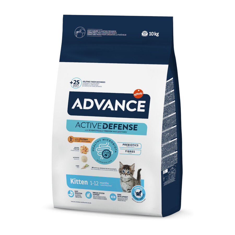 10 kg Advance Active Defense Frango e Arroz ra&ccedil;&atilde;o para gatinhos, , large Imagem n&uacute;mero 1