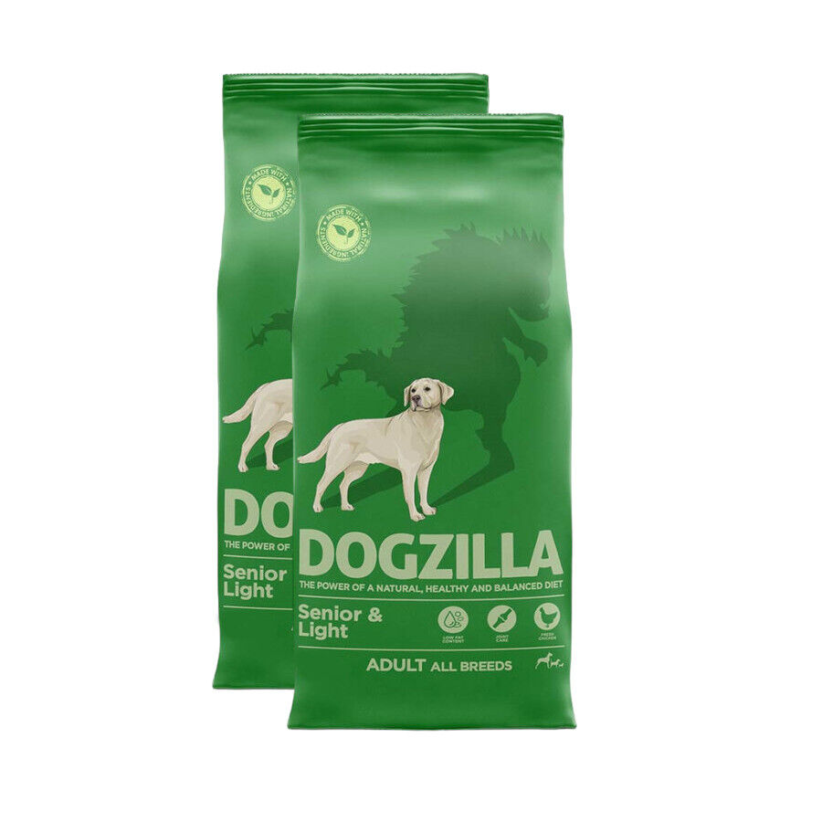 2 x 12 kg Dogzilla Senior Light Pack poupan&ccedil;a!, , large Imagem n&uacute;mero 1