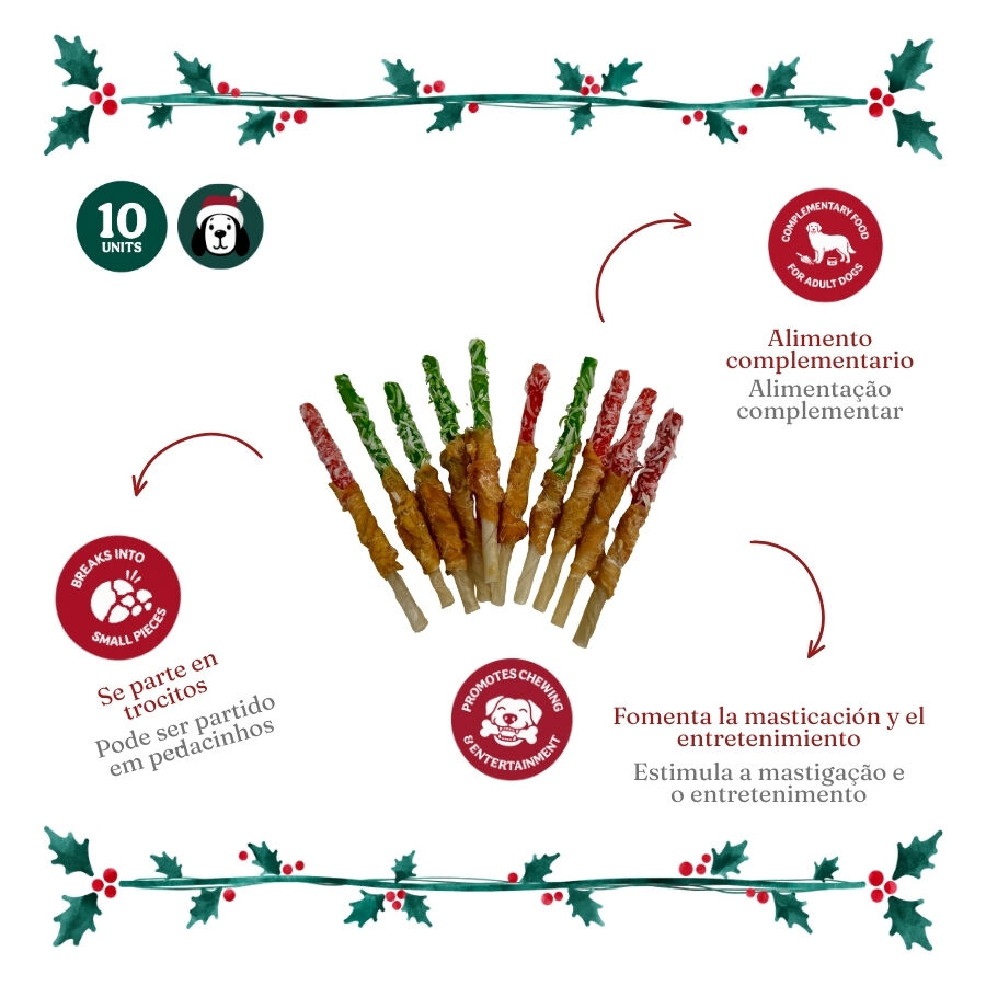 1 pack x 10 uns. Wonder Christmas Twist Snacks Entran&ccedil;ados para C&atilde;es, , large Imagem n&uacute;mero 3