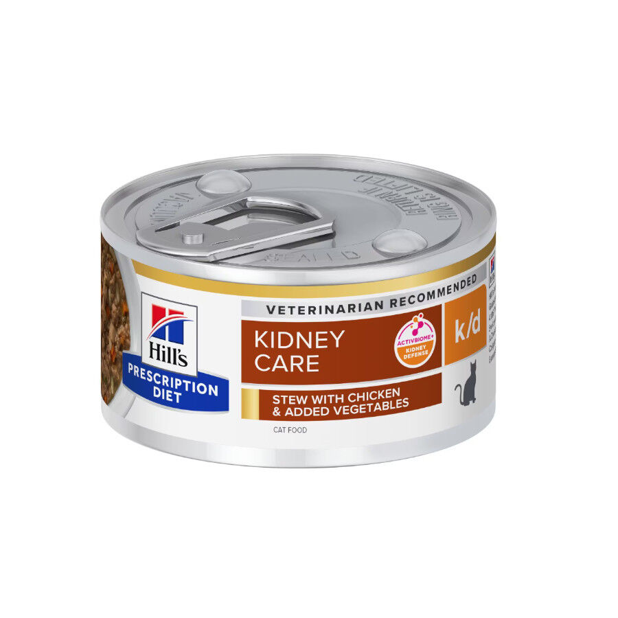 82 g Hill's Prescription Diet Kidney Care k/d guisado de frango e legumes em lata para gatos, , large Imagem n&uacute;mero 1