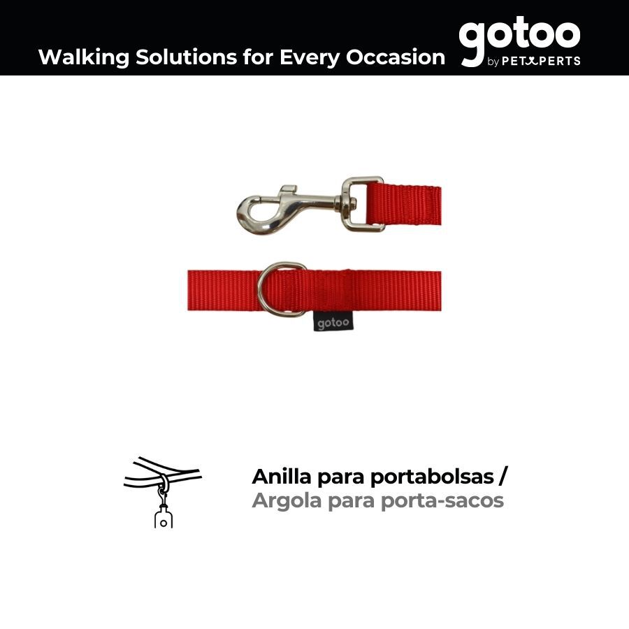 Gotoo Trela de nylon vermelha para c&atilde;es, , large Imagem n&uacute;mero 3