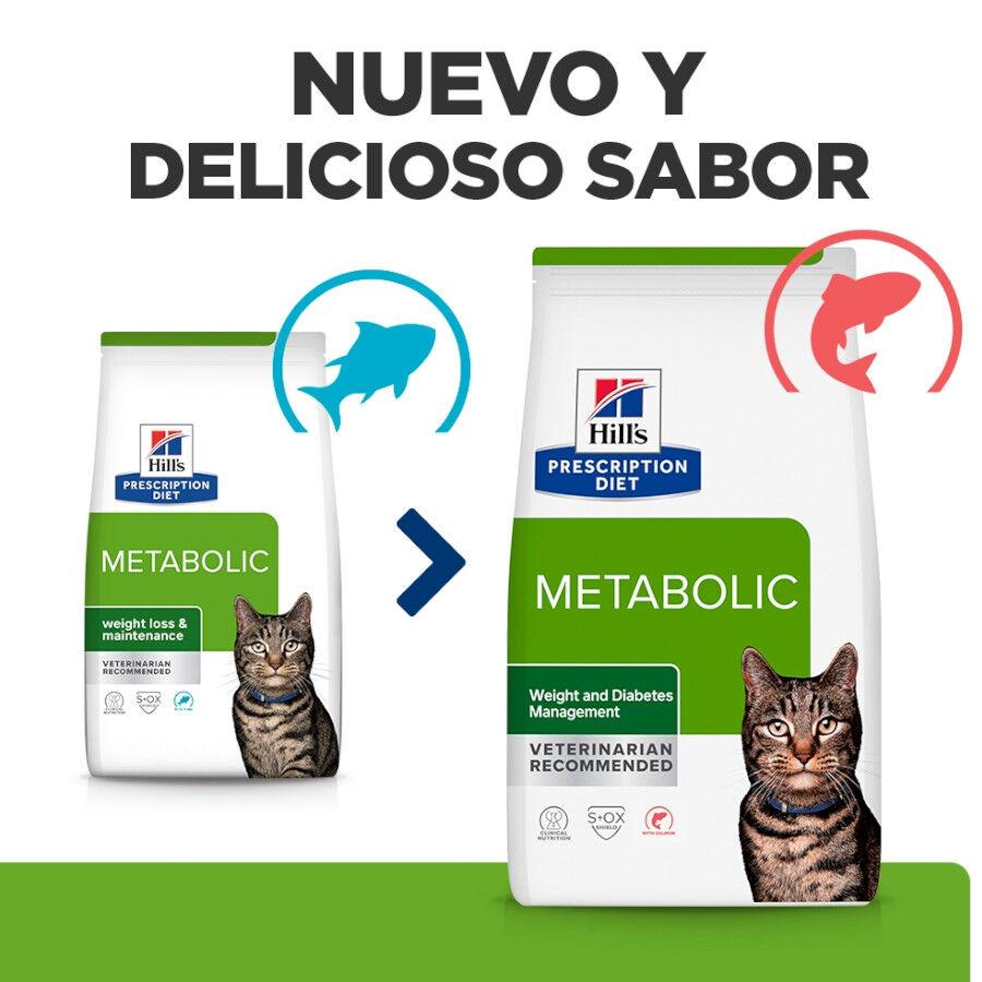 8 kg Hill's Prescription Diet Metabolic Ra&ccedil;&atilde;o de salm&atilde;o para gatos, , large Imagem n&uacute;mero 3