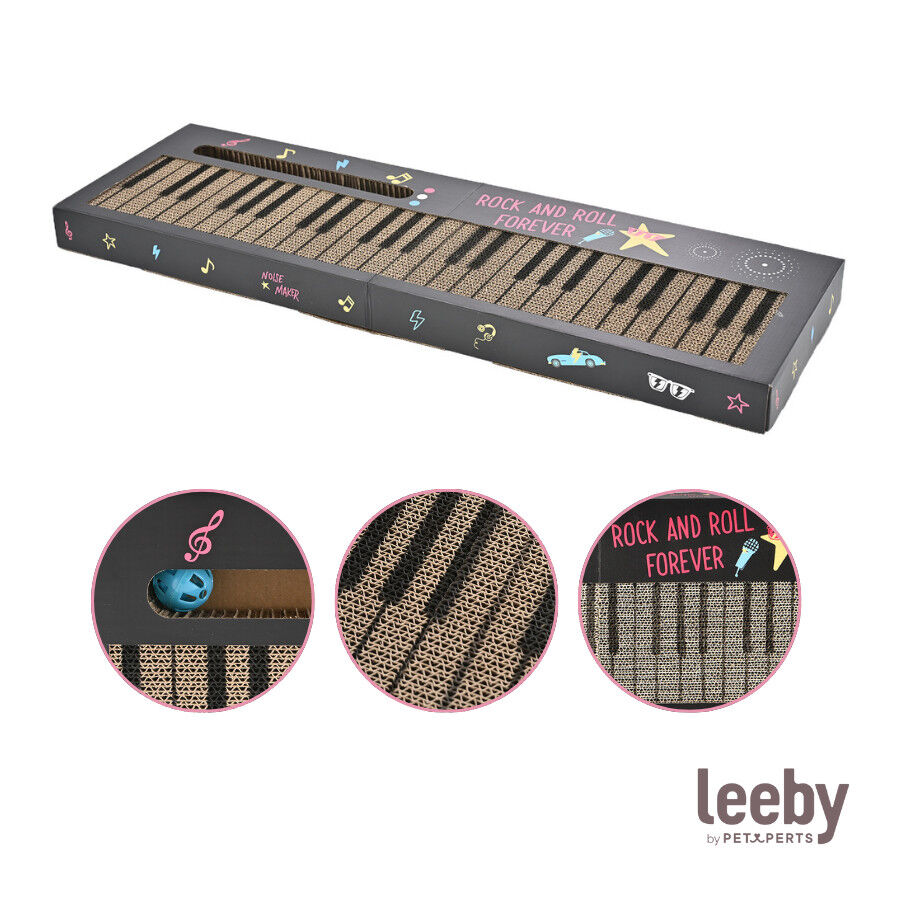 Leeby Kitty teclado arranhador de cart&atilde;o com bola para gatos, , large Imagem n&uacute;mero 6