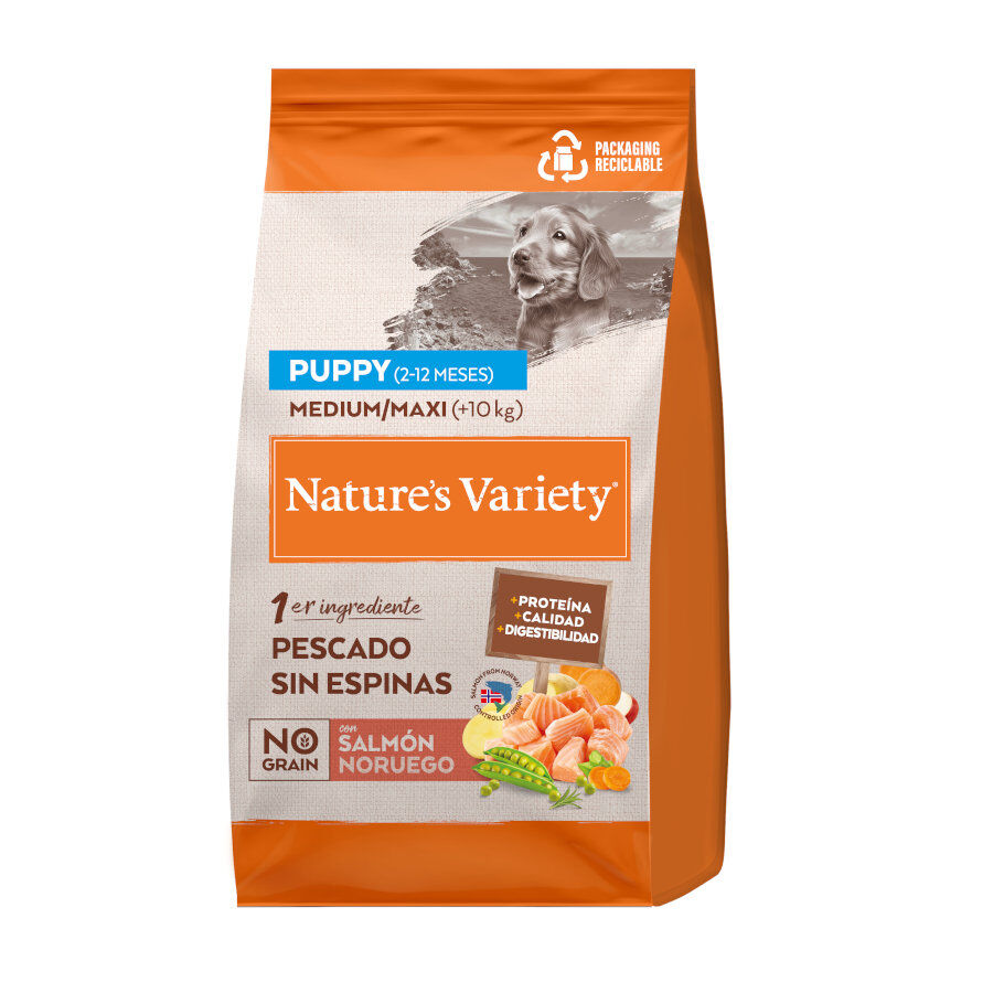 12 kg Nature's Variety No Grain Puppy Medium Maxi Salm&atilde;o ra&ccedil;&atilde;o para cachorros, , large Imagem n&uacute;mero 1