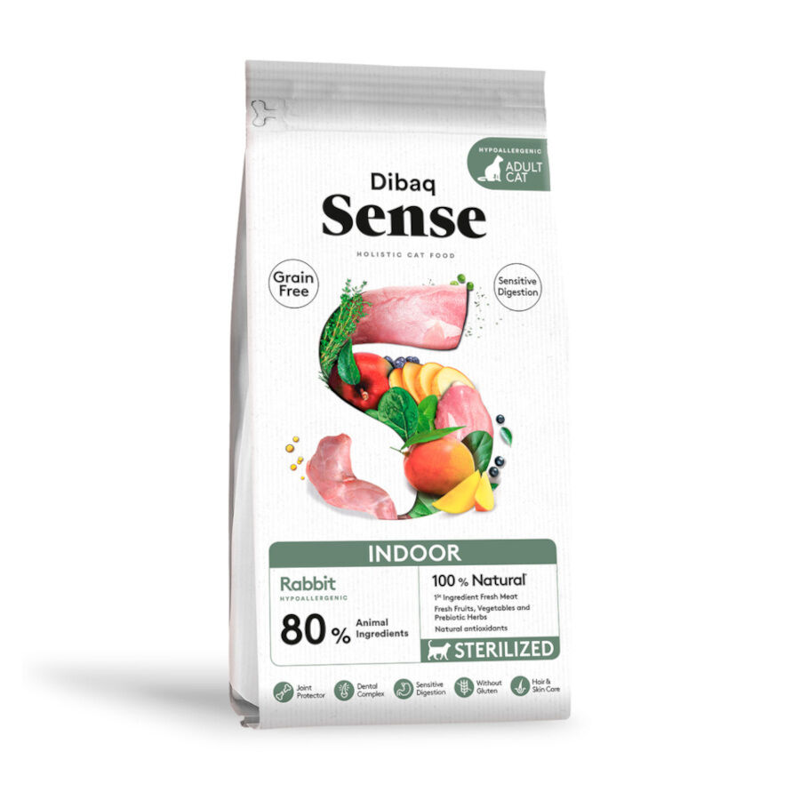 6 kg Dibaq Sense Grain Free Indoor Sterilized Adult Coelho ra&ccedil;&atilde;o para gatos, , large Imagem n&uacute;mero 1