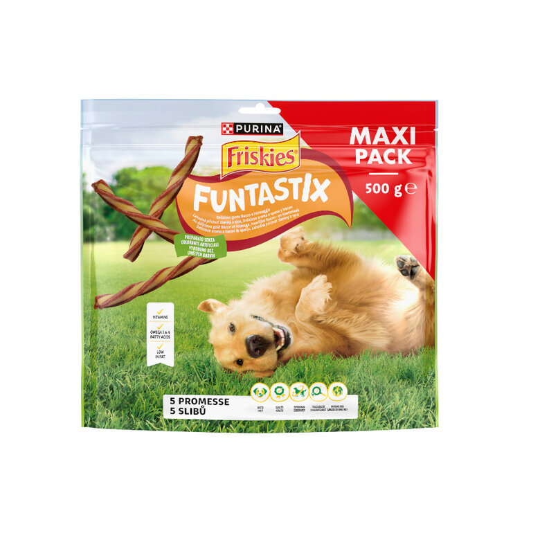 500 g Friskies Funtastix Palitos de Queijo e Bacon para cães,  Imagem número 1 500 g Friskies Funtastix Palitos de Queijo e Bacon para cães, , large Imagem número 1
