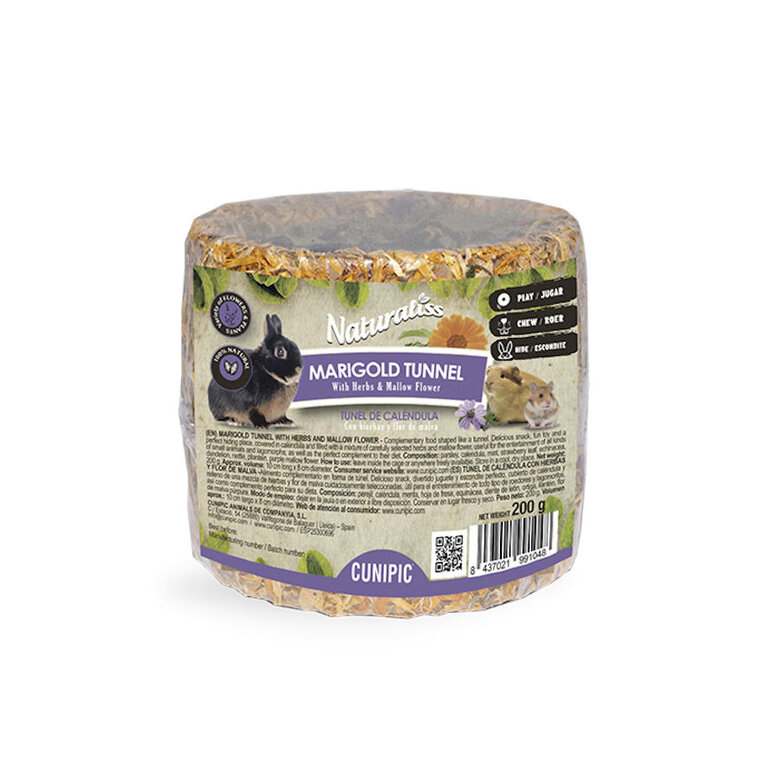 Cunipic Naturaliss Túnel de Calêndula com Ervas e Flor de Malva para roedores,  Imagem número 1 Cunipic Naturaliss Túnel de Calêndula com Ervas e Flor de Malva para roedores, , large Imagem número 1