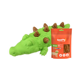 Pack Tootoy! Croco Treat Mordedor Interativo + Snacks Dentais para c&atilde;es