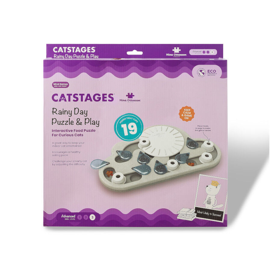 Catstages Nina Ottosson Puzzle & Play Rainy Day Brinquedo de Intelig&ecirc;ncia para gatos, , large Imagem n&uacute;mero 7