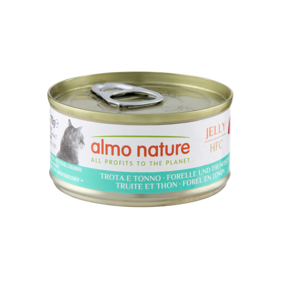 70 g Almo Nature HFC Truta e Atum em Geleia para gatos, , large Imagem n&uacute;mero 1