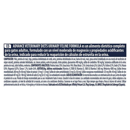 Affinity Advance Veterinary Diets Feline Urinary, , large image number null