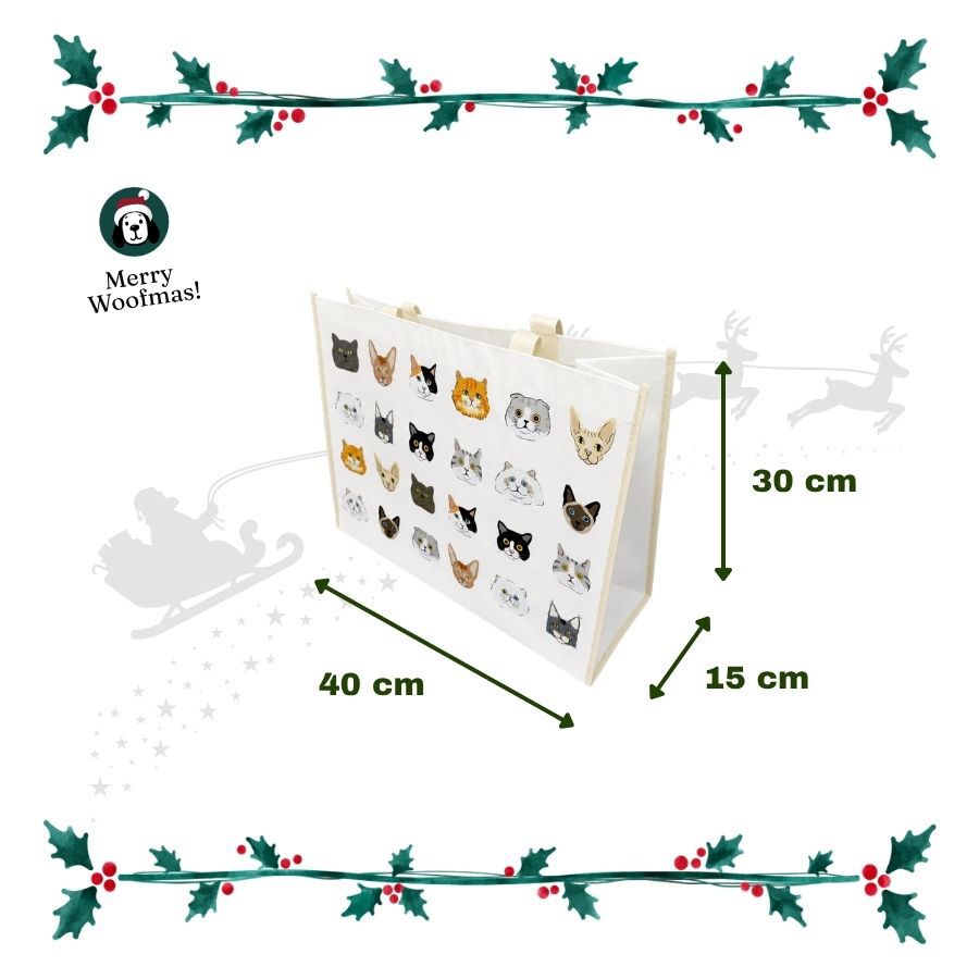 Wonder Christmas Totebag com estampado de gato, , large Imagem n&uacute;mero 3