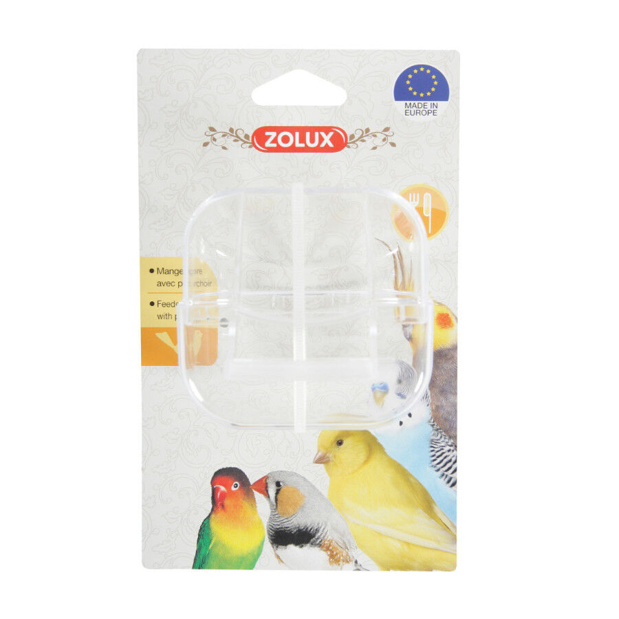 Alimentador de p&aacute;ssaros transparente Zolux com poleiro, , large Imagem n&uacute;mero 2