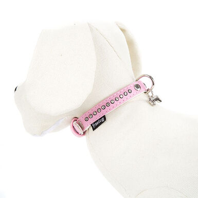 Freedog Coleira rosa com tachas para cães