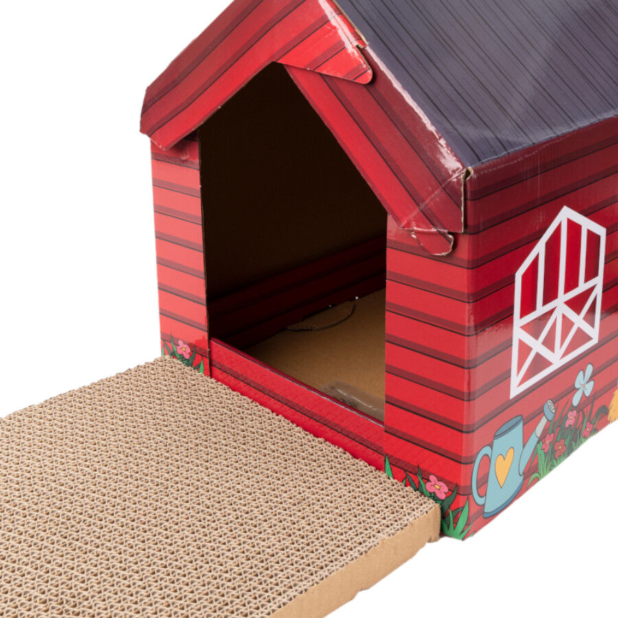 Leeby Hattie casota arranhadora de cart&atilde;o com padr&atilde;o de quinta para gatos, , large Imagem n&uacute;mero 4