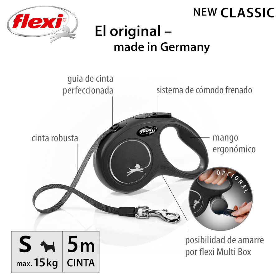 Flexi New Classic Trela extens&iacute;vel de&nbsp;fita preta para c&atilde;es, , large Imagem n&uacute;mero 7