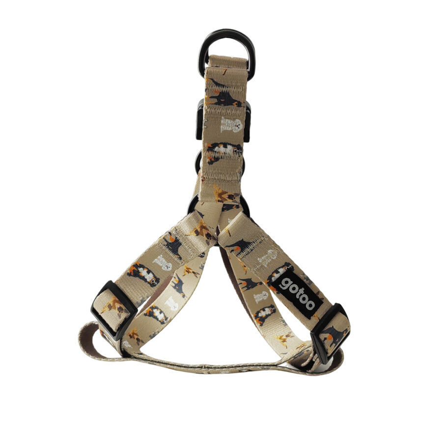 Gotoo Arn&ecirc;s ajust&aacute;vel estampado castanho para c&atilde;es, , large Imagem n&uacute;mero 1