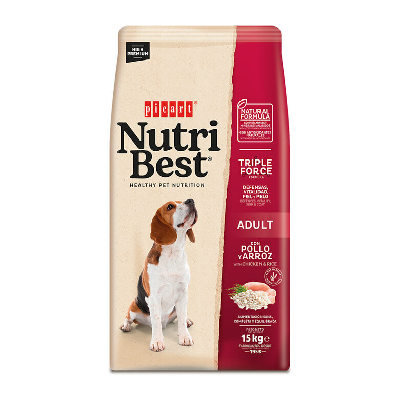 15 kg Nutribest Adult Frango e Arroz ração para cães,  Imagem número 1 15 kg Nutribest Adult Frango e Arroz ração para cães, , large Imagem número 1