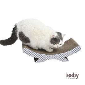 Leeby Remy Rocker arranhador de cartão horizontal com padrão vichy para gatos