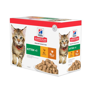 Hill's Science Plan Kitten Frango e Peru em Molho Sachê para Gatos