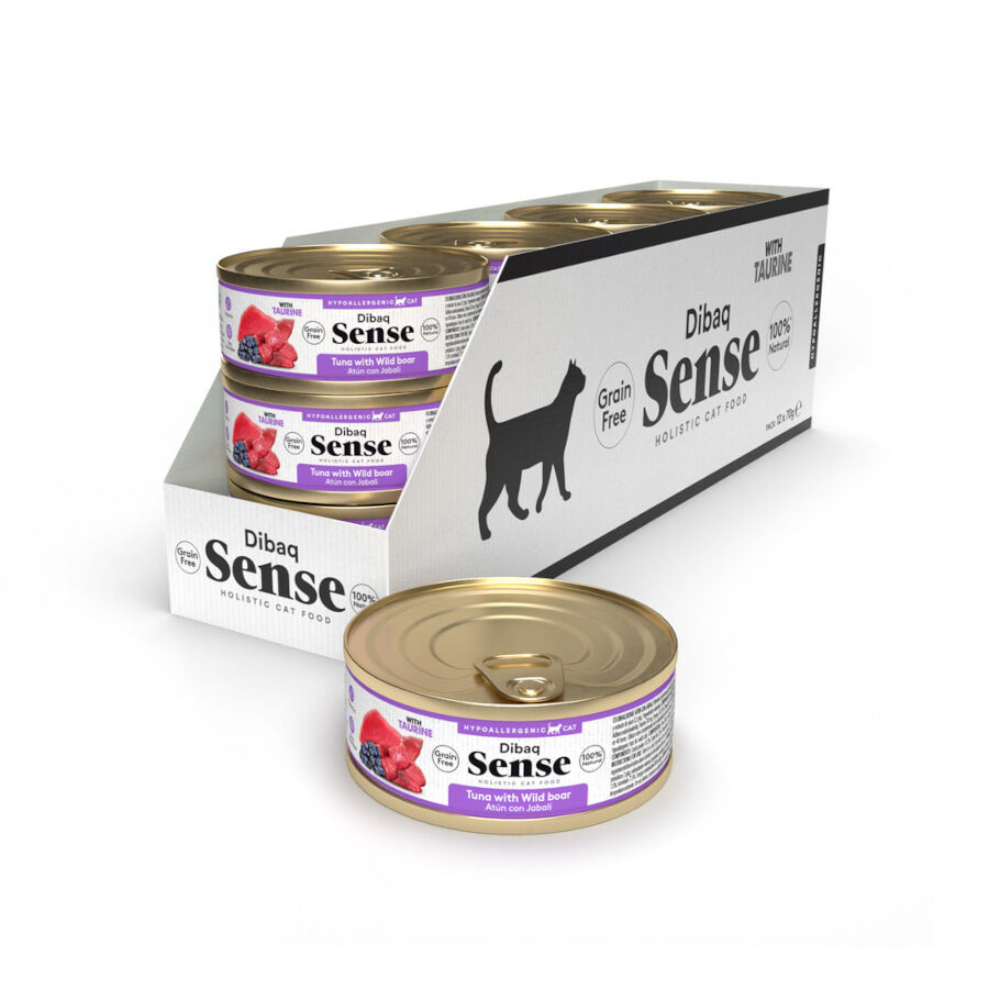 70 g Lata de atum e javali hipoalerg&ecirc;nico sem gr&atilde;os Dibaq Sense para gatos, , large Imagem n&uacute;mero 2