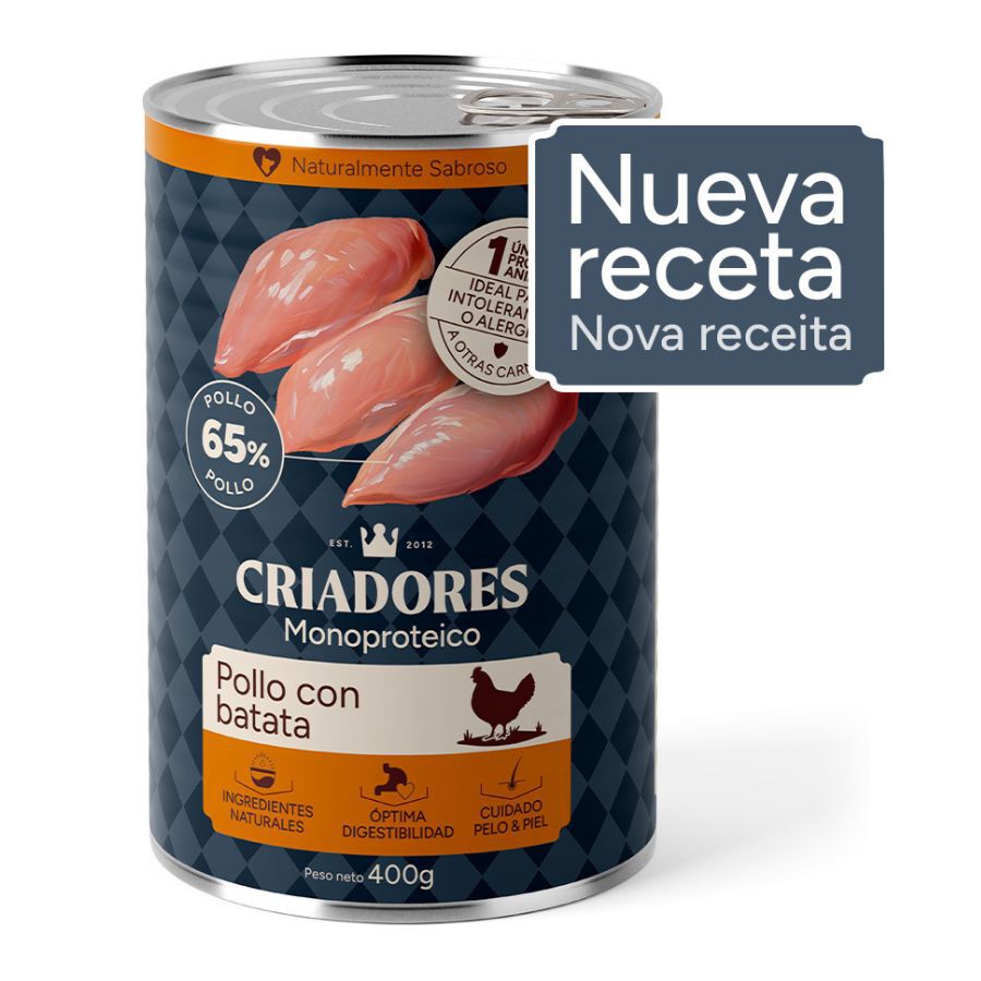 400 g Criadores Monoproteico Comida H&uacute;mida de Frango e Batata-doce em Lata para c&atilde;es, , large Imagem n&uacute;mero 2