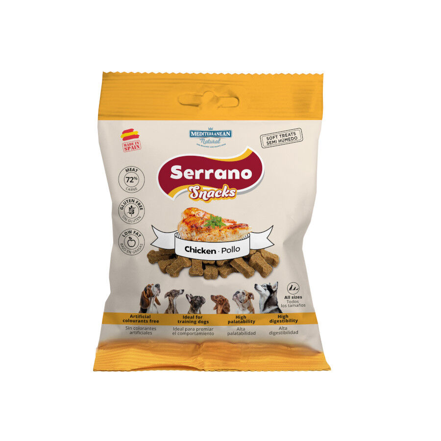 85 g Mediterranean Natural Biscoitos Serrano Snacks de frango para c&atilde;es, , large Imagem n&uacute;mero 1