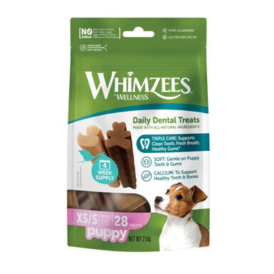 Whimzees Puppy XS/S Snacks Dentários Naturais para cachorros