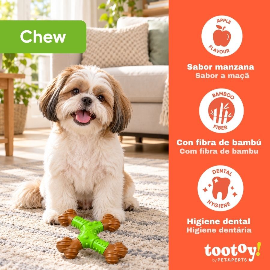 Tootoy! Chew Mordedor Osso de Ma&ccedil;&atilde; para c&atilde;es, , large Imagem n&uacute;mero 4