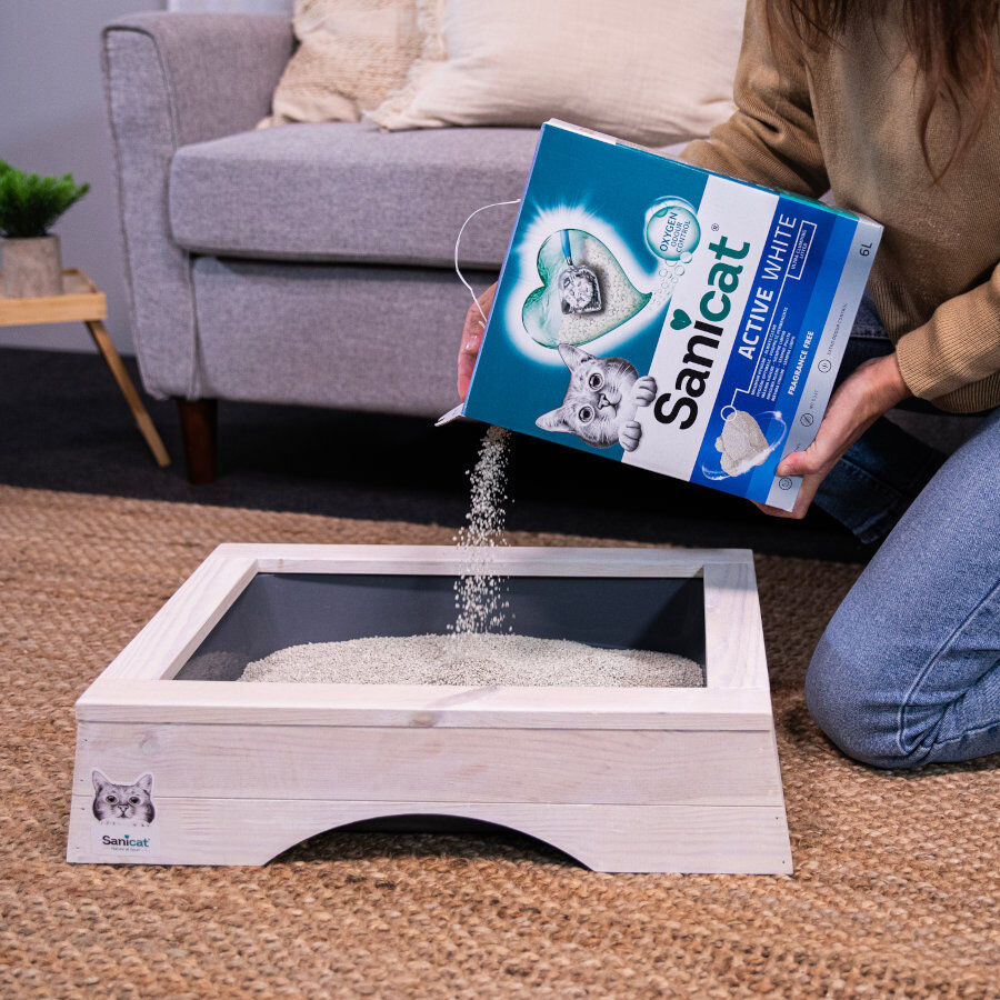 10 L Sanicat Clumping White Areia Aglomerante Branca para gatos, , large Imagem n&uacute;mero 5