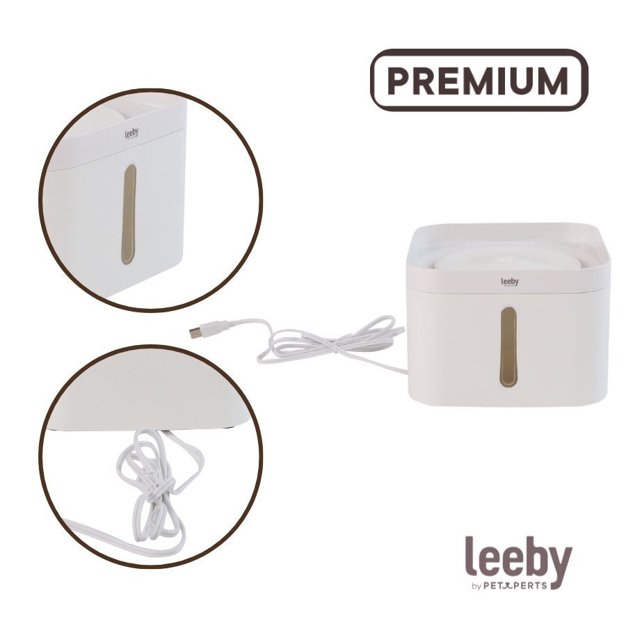 Leeby Bebedouro de &Aacute;gua Branco para gatos, , large Imagem n&uacute;mero 3