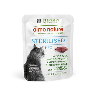 Sachê de atum do Pacífico esterilizado com HFC da Almo Nature para gatos