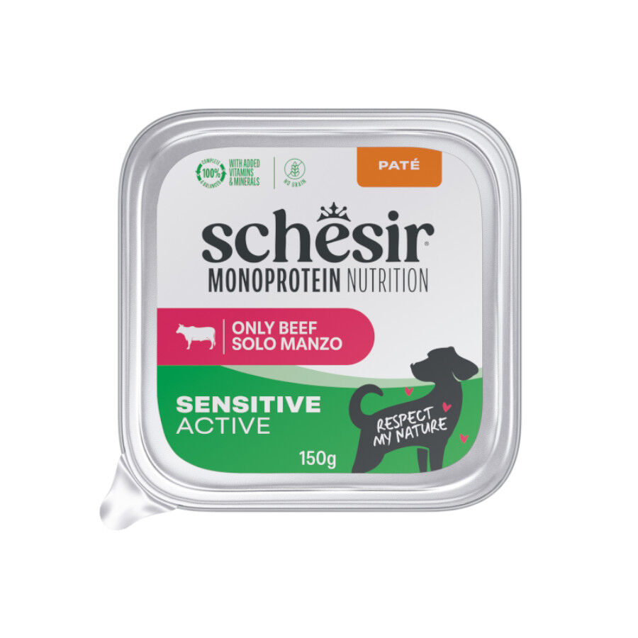 Schesir Monoprotein Comida h&uacute;mida de vitela Pat&ecirc; em terrina para c&atilde;es, , large Imagem n&uacute;mero 1