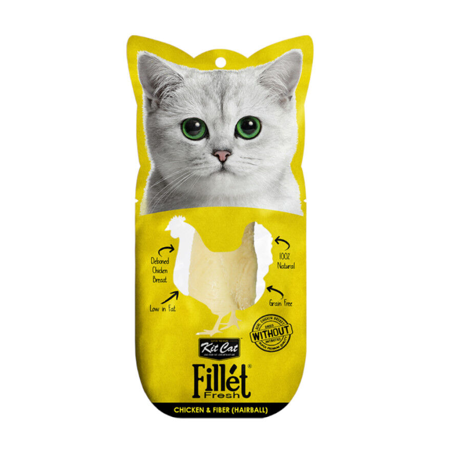 Kit Cat FilletFresh Comida h&uacute;mida de frango e fibra em filete em saqueta para gatos, , large Imagem n&uacute;mero 1