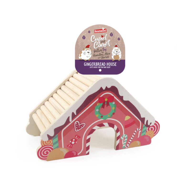 Rosewood Wooden Christmas Gingerbread House Casinha de Madeira para Roedores,  Imagem número 2 Rosewood Wooden Christmas Gingerbread House Casinha de Madeira para Roedores, , large Imagem número 2