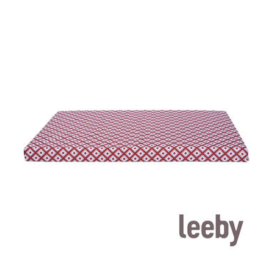 Leeby colchão vermelho impermeável para cães