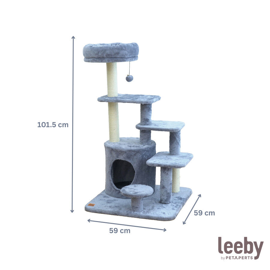 Leeby Eduardo torre arranhadora multiplataforma com cama nido e brinquedo para gatos, , large Imagem n&uacute;mero 4