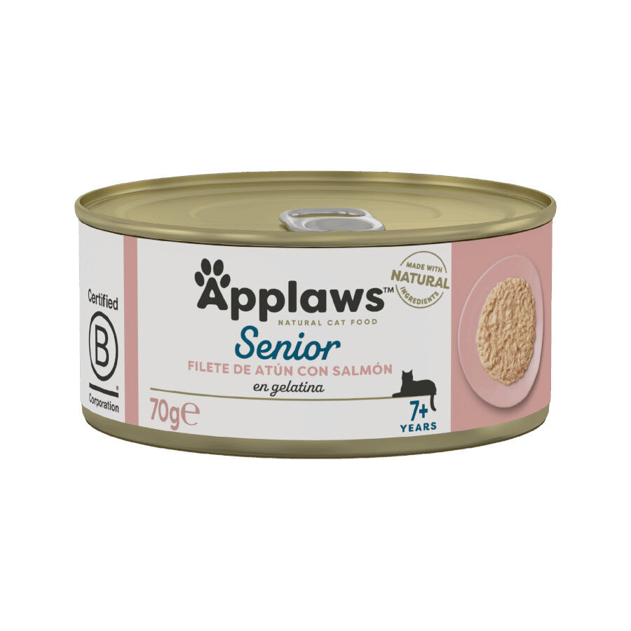 70 g Applaws Senior Atum com Salm&atilde;o lata com galeia para gatos, , large Imagem n&uacute;mero 1